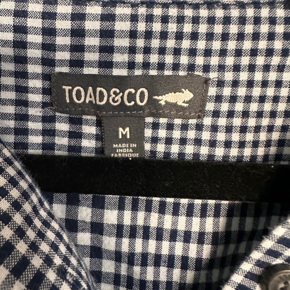 Toad and Co‎ Blue Gingham ORGANIC Cotton shirt Women’s Size M - Picture 3 of 9